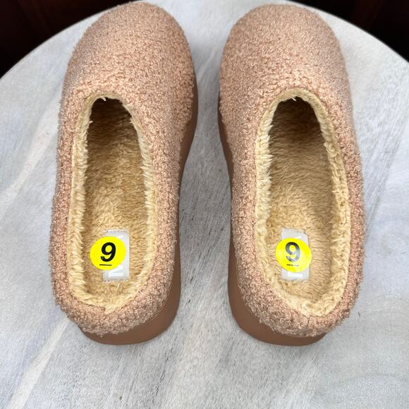 Mia Icee Womens Faux Shearling Platform Slipper Size 9 Tan Cushioned Slip On New - Picture 6 of 12